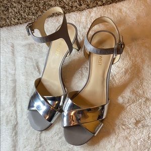 Nine West gray and silver heels